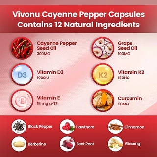 Cayenne Pepper Complex Softgels 240 แคปซูล สูตรสมุนไพร 12-in-1 3000มก. เนื้อหาสูง