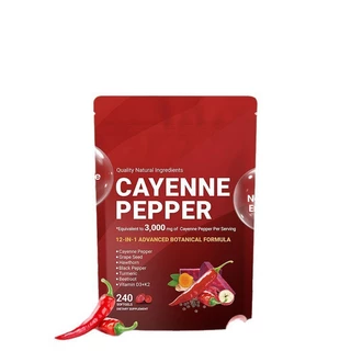 Cayenne Pepper Complex Softgels 240 แคปซูล สูตรสมุนไพร 12-in-1 3000มก. เนื้อหาสูง