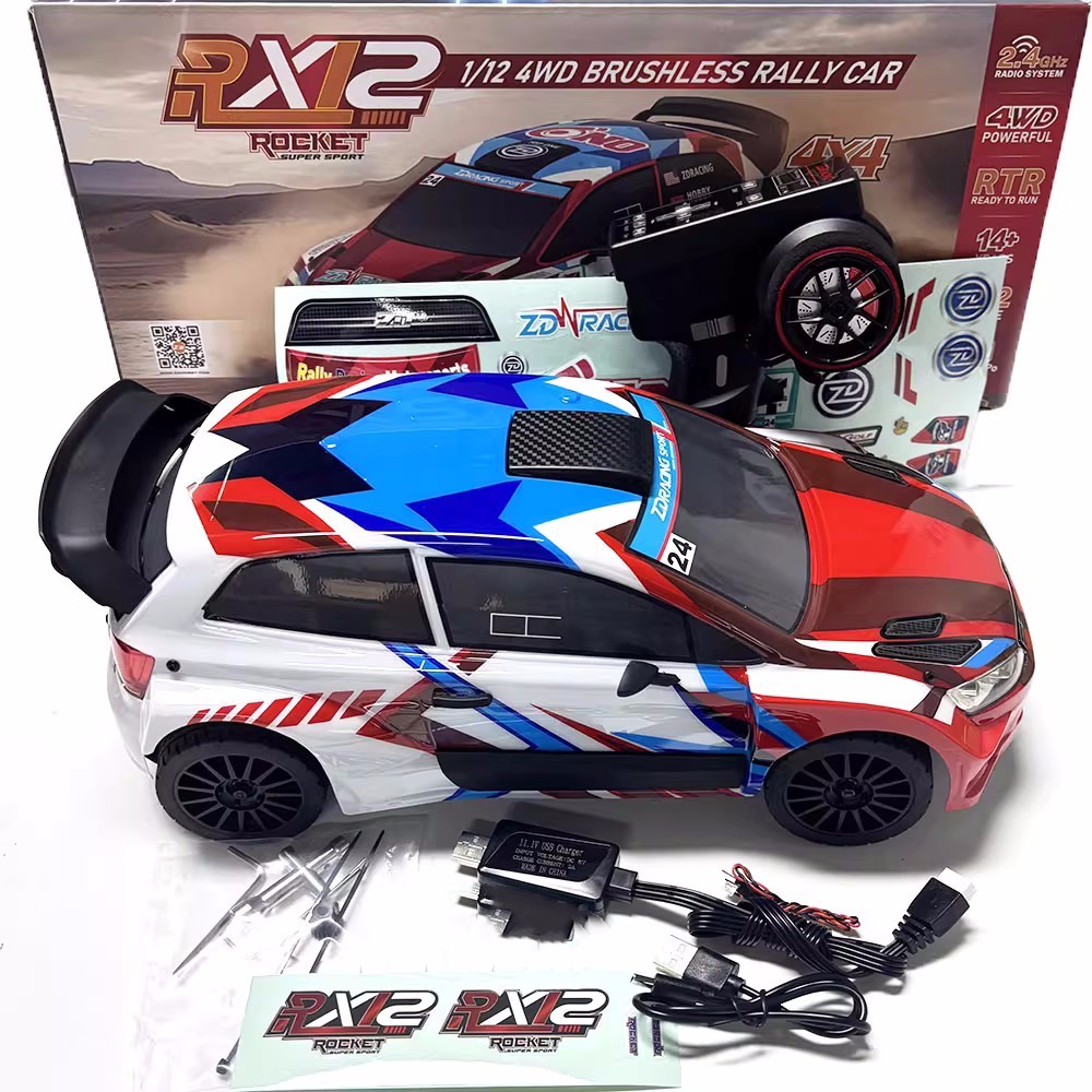 ZD Racing RC รถ 1:12 Scale RX12 รถไร้แปรง 70 กม./ชม.รถความเร็วสูง 4WD 3S 2200mAh 6 ช่อง 350M 18650 แ