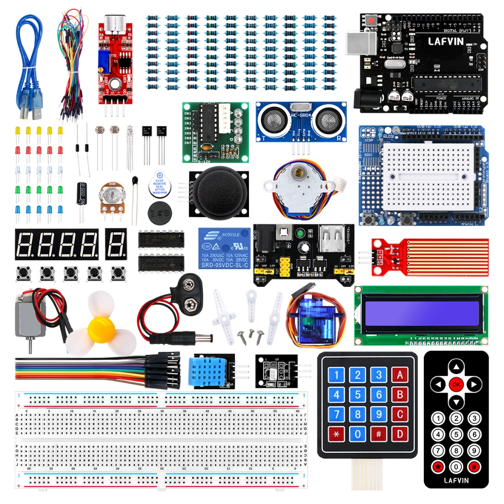 LAFVIN Super Starter Kit ชุดสําหรับ Arduino UNO R3 Kit พร้อมการสอนเข้ากันได้กับ Arduino IDE