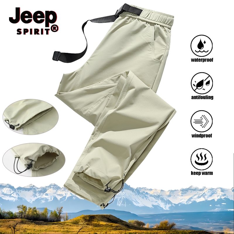 JEEP SPIRIT Thin Workwear กางเกงแห้งเร็วกางเกงลําลองกีฬากันลมและกันน้ํา