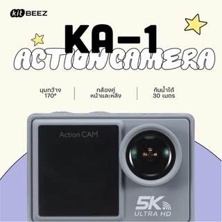 KiTBEEZ KA-1 แอคชั่น Gopro กล้องโกโปร กล้องถ่าย vlog หน้าจอคู่ สัมผัสได้ 5K/30fps WiFi Action Camera กล้องติดหมวกกันน็อค
