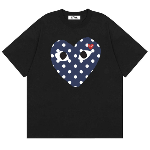 ใหม่ Play comme des garcons CDG เสื้อยืดลําลอง แขนสั้น คอกลม เรืองแสง สไตล์ สําหรับผู้ชาย ผู้หญิง 0803