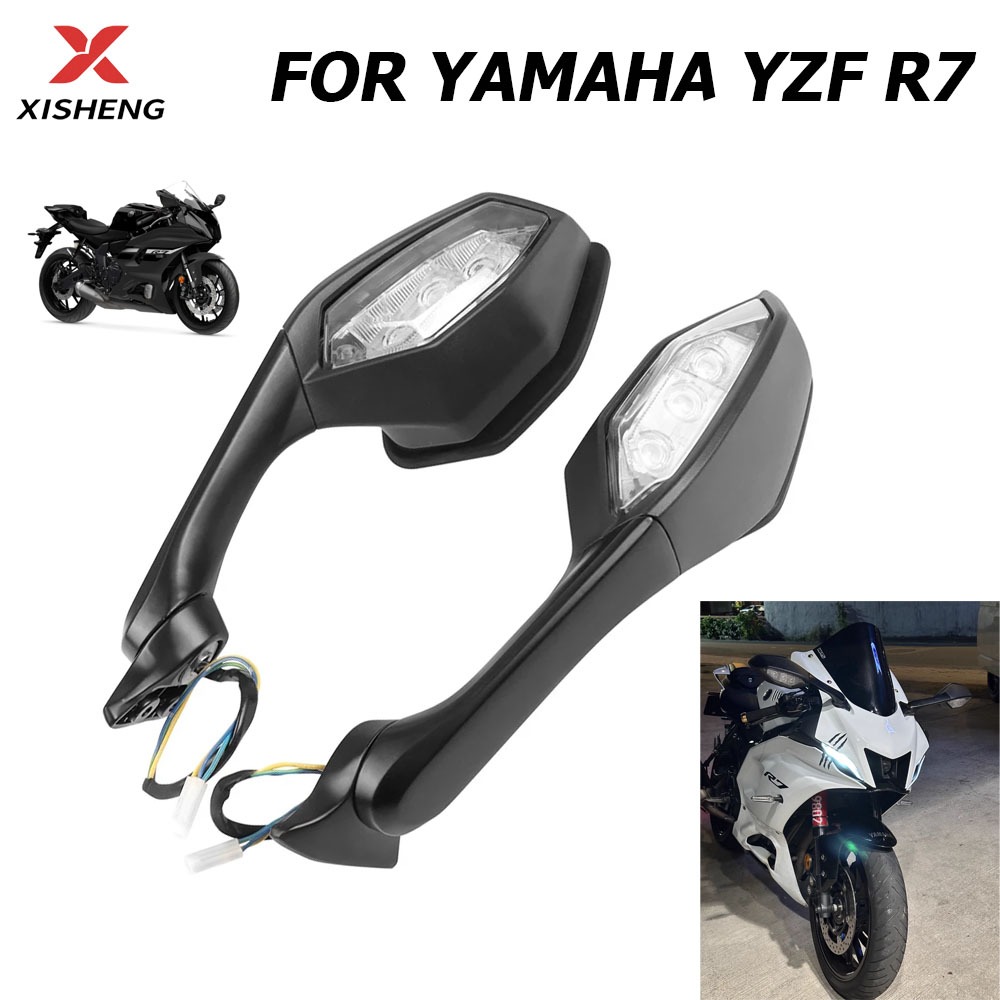 สําหรับ Yamaha YZFR7 YZF-R7 YZF R1 R9 2021-2025 YZF-R9 กระจกมองหลังรถจักรยานยนต์ด้านหลัง LED ไฟเลี้ย