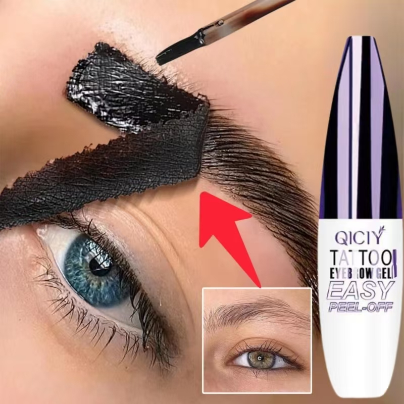 ติดทนนาน 3 วัน Tattoo Peel Off Eyebrow Gel ครีมประเภทยาวนานกันน้ํา 3D ธรรมชาติ Liquid Brow Tattoo Dying ครีมแต่งหน้า