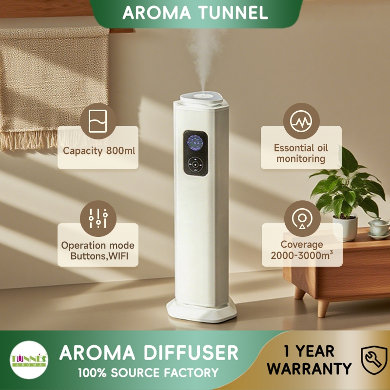 AROMA TUNNEL 800ML 11000Sqft สมาร์ท WIFI Essential Oil Diffuser Air Humidifier สําหรับ Home Hotel Aromatherapy เครื่อง
