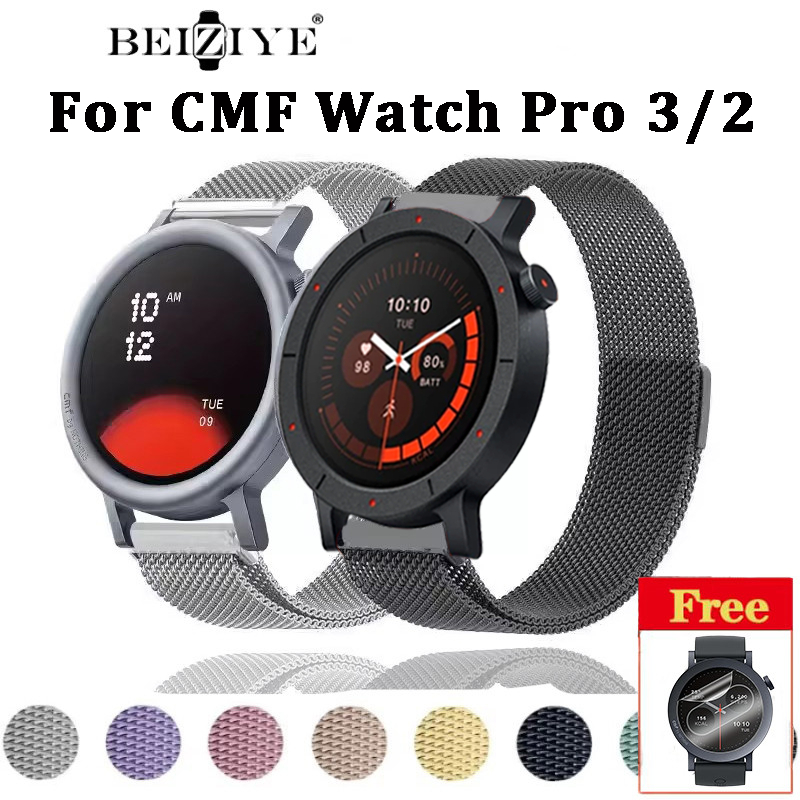 CMF Watch Pro 3 สมาร์ทวอทช์โลหะสายนาฬิกาแม่เหล็ก CMF by Nothing Smart Watch Pro 2 สายนาฬิกาสแตนเลสระบายอากาศได้