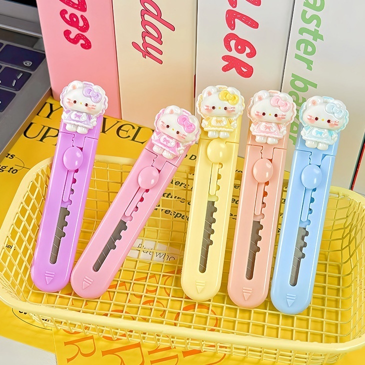 ใหม่ KT Art มีด Unboxing บัญชีมือตัดกระดาษมีด Ins ครีมสไตล์แบบพกพา Express มีด