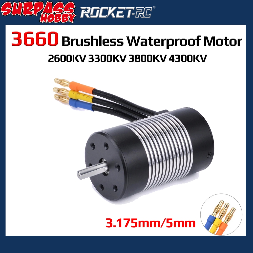 SURPASS Rocket กันน้ํา Brushless 3660 2600KV 3300KV 3800KV 4300KV มอเตอร์ 3.175 มม./5 มม.สําหรับ 1/1