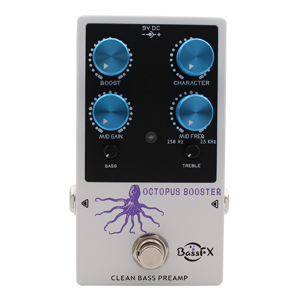 Fanmuzk ใหม่ OCTOPUS BOOSTER Classic BASS BOOSTER PREAMP Pedal
