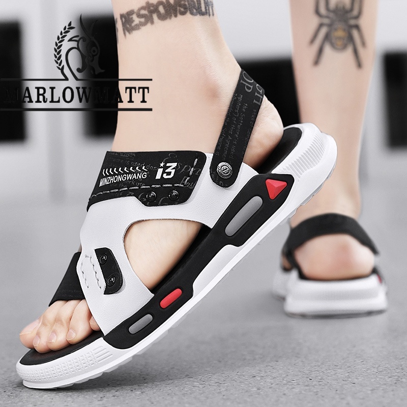 Marlowmatt รองเท้าแตะผู้ชาย รองเท้าแตะ | กลางแจ้ง | สันทนาการ | แฟชั่น | กันลื่นกันน้ํา | รองเท้าฤดูฝน - รูปที่ 3