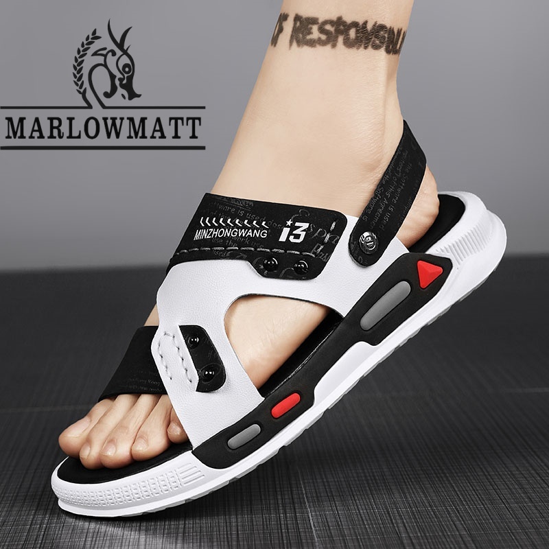 Marlowmatt รองเท้าแตะผู้ชาย รองเท้าแตะ | กลางแจ้ง | สันทนาการ | แฟชั่น | กันลื่นกันน้ํา | รองเท้าฤดูฝน - รูปที่ 4