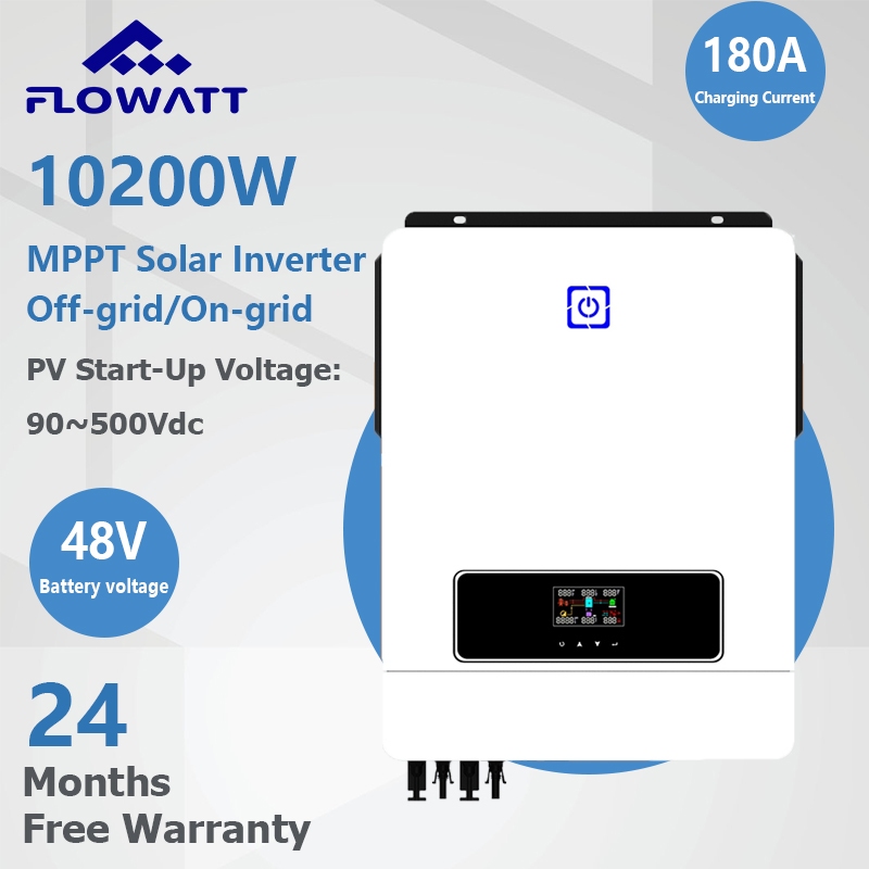PowMr 10200W อินเวอร์เตอร์พลังงานแสงอาทิตย์ 230Vac MPPT 160A อินพุต PV ในตัว 90-500Voc รองรับแบตเตอรี่ Po4 48V