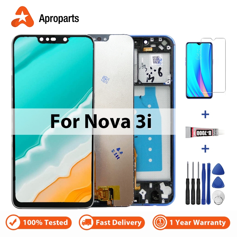 จอแสดงผล LCD สำหรับ HUAWEI Nova 3i INE-LX2r LX1 P Smart + 2018 จอสัมผัสชุดดิจิตอลเซอร์ P Smart Plus เปลี่ยน