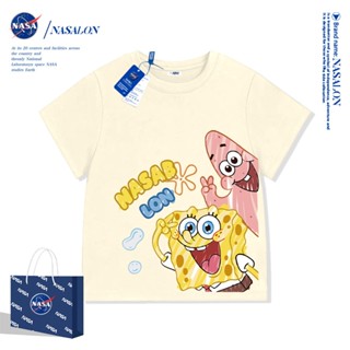 NASA เสื้อแขนสั้นเด็ก Cotton 100% เสื้อยืดลายสพันจ์บ็อบเด็ก …