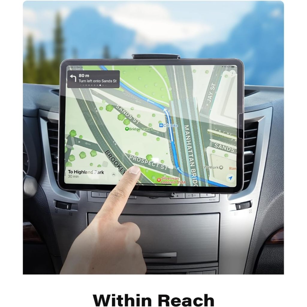 APPS2Car ที่วางไอแพดในรถ ที่ติดรถสำหรับช่อง CD แบบ 2-in-1 - ที่วางแท็บเล็ตและโทรศัพท์ ปรับ360°ได้ - 