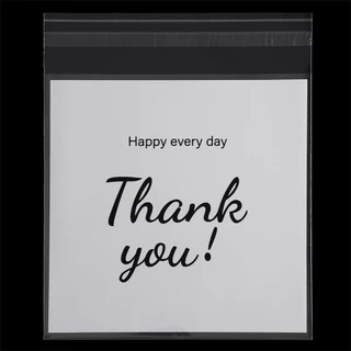 ถุงแก้ว OPP 20-100ชิ้น ถุงกาวในตัว มีอักษรThankyou สำหรับจัดเก็บ บรรจุภัณฑ์ ของขวัญ