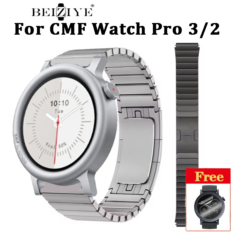หรูหราไทเทเนียมสําหรับ CMF Watch Pro 3 สมาร์ทนาฬิกา Quick Fit สายสแตนเลสผู้ชาย Link สร้อยข้อมือสําหรับ CMF by Nothing Smart Watch Pro 2 สายนาฬิกา