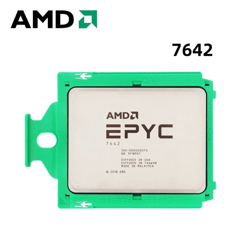 EPYC 7642 7002 Series CPU โปรเซสเซอร์ 48 แกน 96 ด้ายสูงสุด 3.3 GHz 225W TPP SP3 CPU 100000000074
