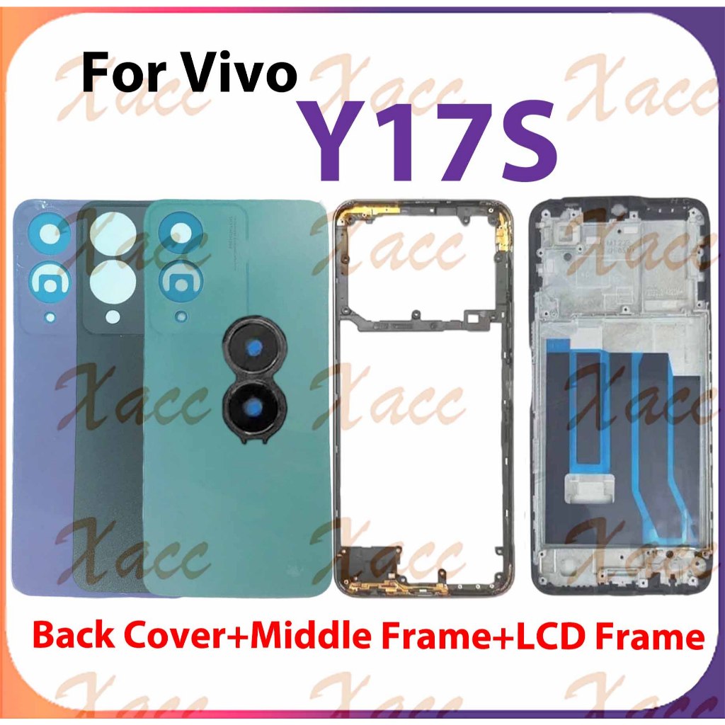 สําหรับ ViVo Y17S ฝาหลังแบตเตอรี่ชุดเต็มปุ่มกรอบกลางกรอบเลนส์กล้อง LCD กรอบด้านหน้าเปลี่ยน