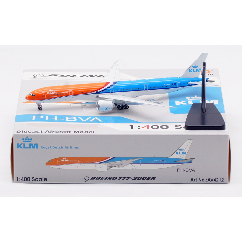 AV4212 Alloy Collectible Plane ของขวัญการบิน 1:400 KLM Royal Dutch Airlines Boeing B777-300ER Diecas