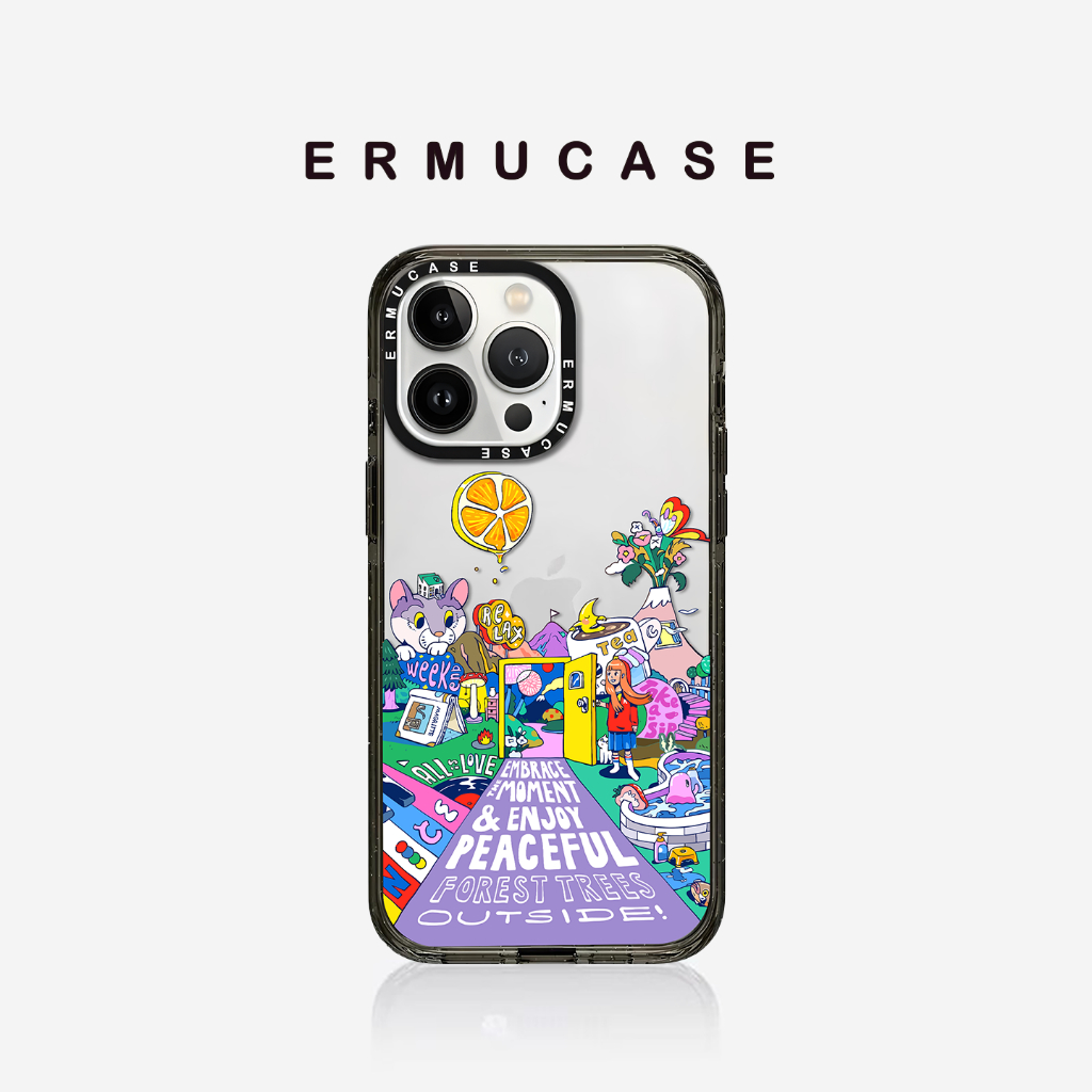 เหมาะสําหรับ IPhone 13 14 15 16 Pro Max เคสโทรศัพท์ส่วนบุคคลแม่เหล็กกันกระแทก-การ์ตูน Childlike การ์ตูนนอกโลก