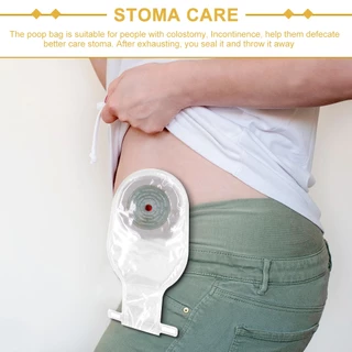 10PCS/Set ถุงเก็บอุจจาระ ถุงอึแบบชิ้นเดียว ถุงเก็บอุจจาระหน้าท้อง Colostomy Bag ขนาด 20-60mm