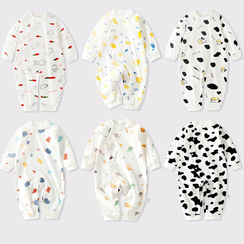 ชุดนอนเด็กผ้าฝ้าย 100% ชุดจั๊มสูทเด็ก ชุดจั๊มสูทแขนยาวสําหรับเด็ก เสื้อผ้าเด็ก เสื้อผ้าเด็กแรกเกิด