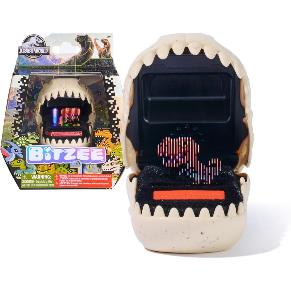 Bitzee Jurassic World ของเล่นไดโนเสาร์แบบโต้ตอบพร้อมไดโนเสาร์ 25 ตัว ด้านใน, ตอบสนองเพื่อสัมผัส, Pods Connect & Interact, สัตว์เลี้ยงดิจิตอล
