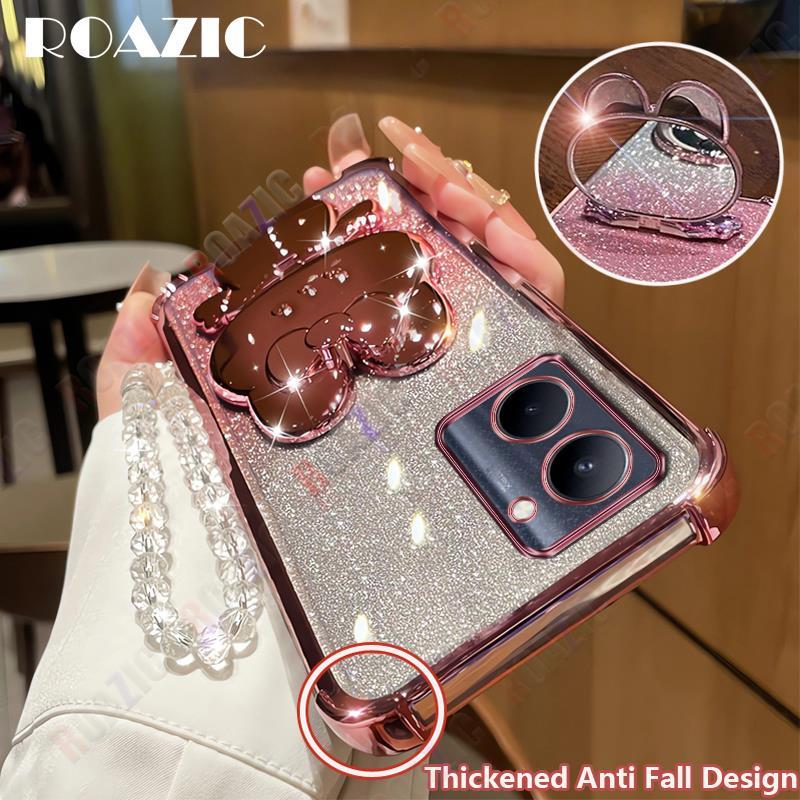 ปลอกสําหรับRealme C33 C30 Narzo 50i C31 C35 50A C21Y C25Y C20 C11 7i C17 C15 2020 ใหม่กระต่ายกระจกแต