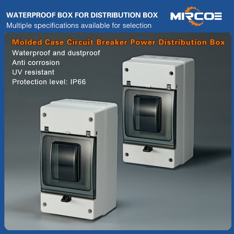 MORCOE MCCB Molded case เซอร์กิตเบรกเกอร์ กล่องกันน้ํา มีตัวล็อค กล่องกระจายกันน้ํากลางแจ้ง