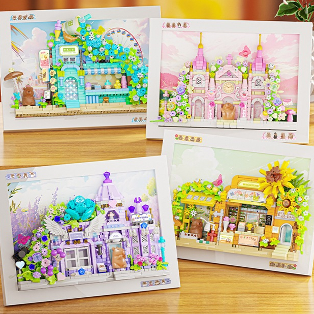 โมเดลร้านแต่งงาน ชุดกรอบบล็อกตัวต่อ ของขวัญของเล่นบล็อคตัวต่อ