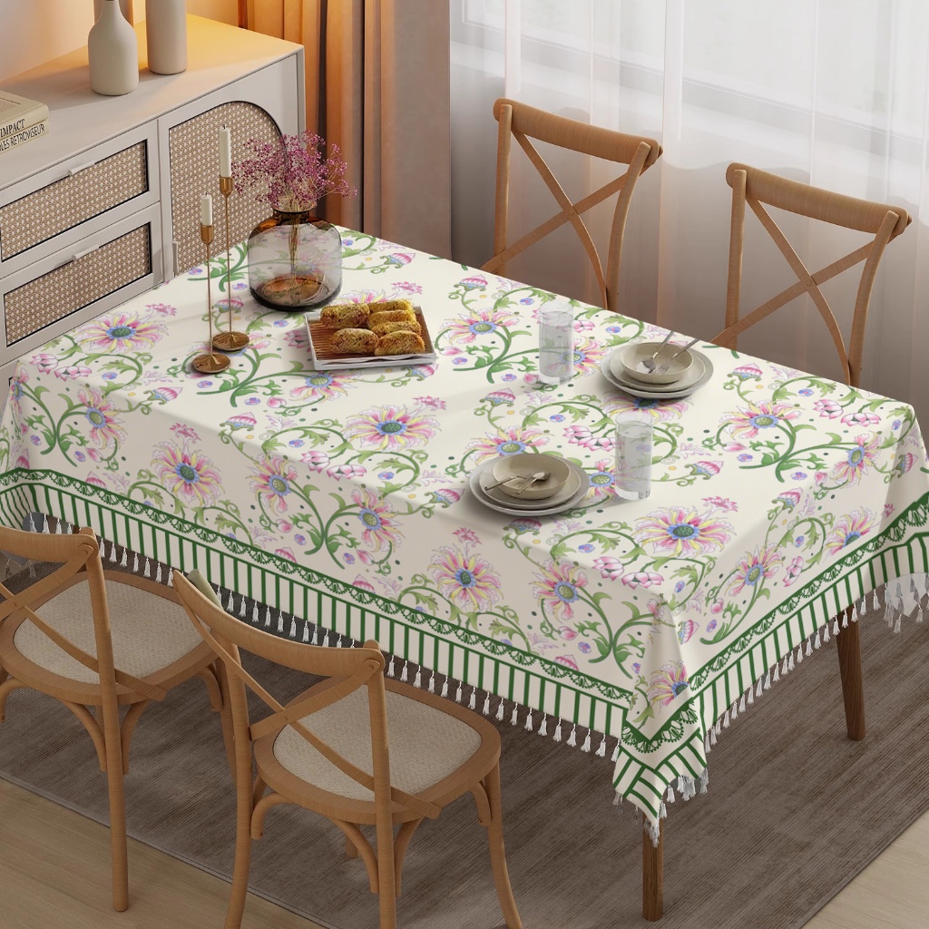 ผ้าปูโต๊ะ สไตล์อเมริกันทิ้งกันน้ํากันน้ํามันโต๊ะรับประทานอาหารโต๊ะกาแฟปกผ้า - รูปที่ 3