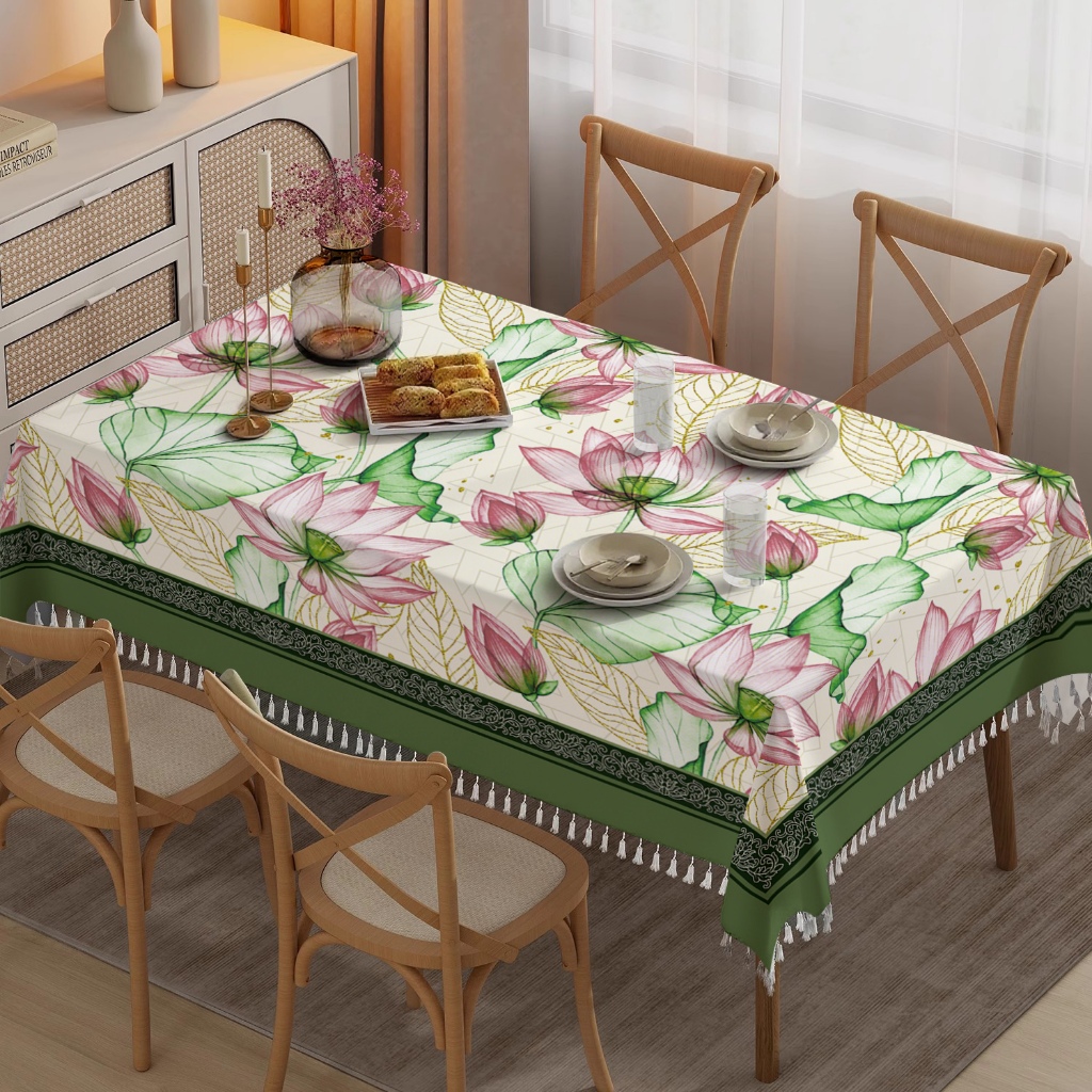 ผ้าปูโต๊ะ สไตล์อเมริกันทิ้งกันน้ํากันน้ํามันโต๊ะรับประทานอาหารโต๊ะกาแฟปกผ้า - รูปที่ 4