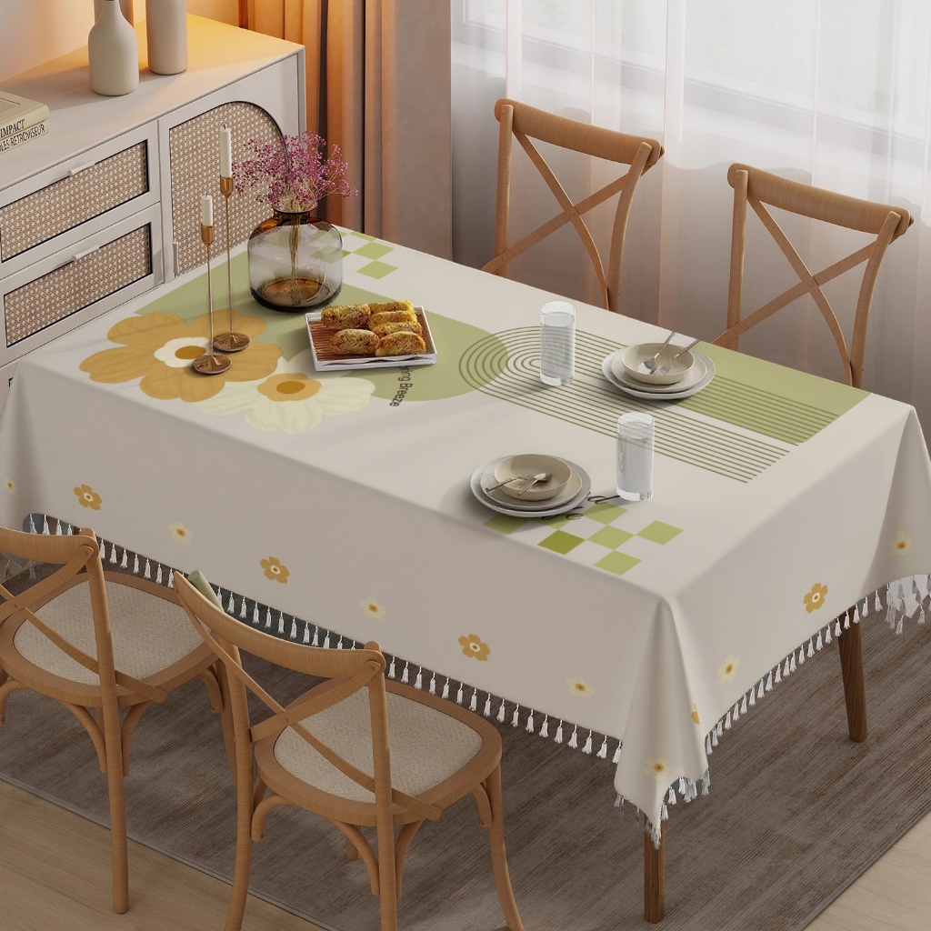ผ้าปูโต๊ะ สไตล์อเมริกันทิ้งกันน้ํากันน้ํามันโต๊ะรับประทานอาหารโต๊ะกาแฟปกผ้า