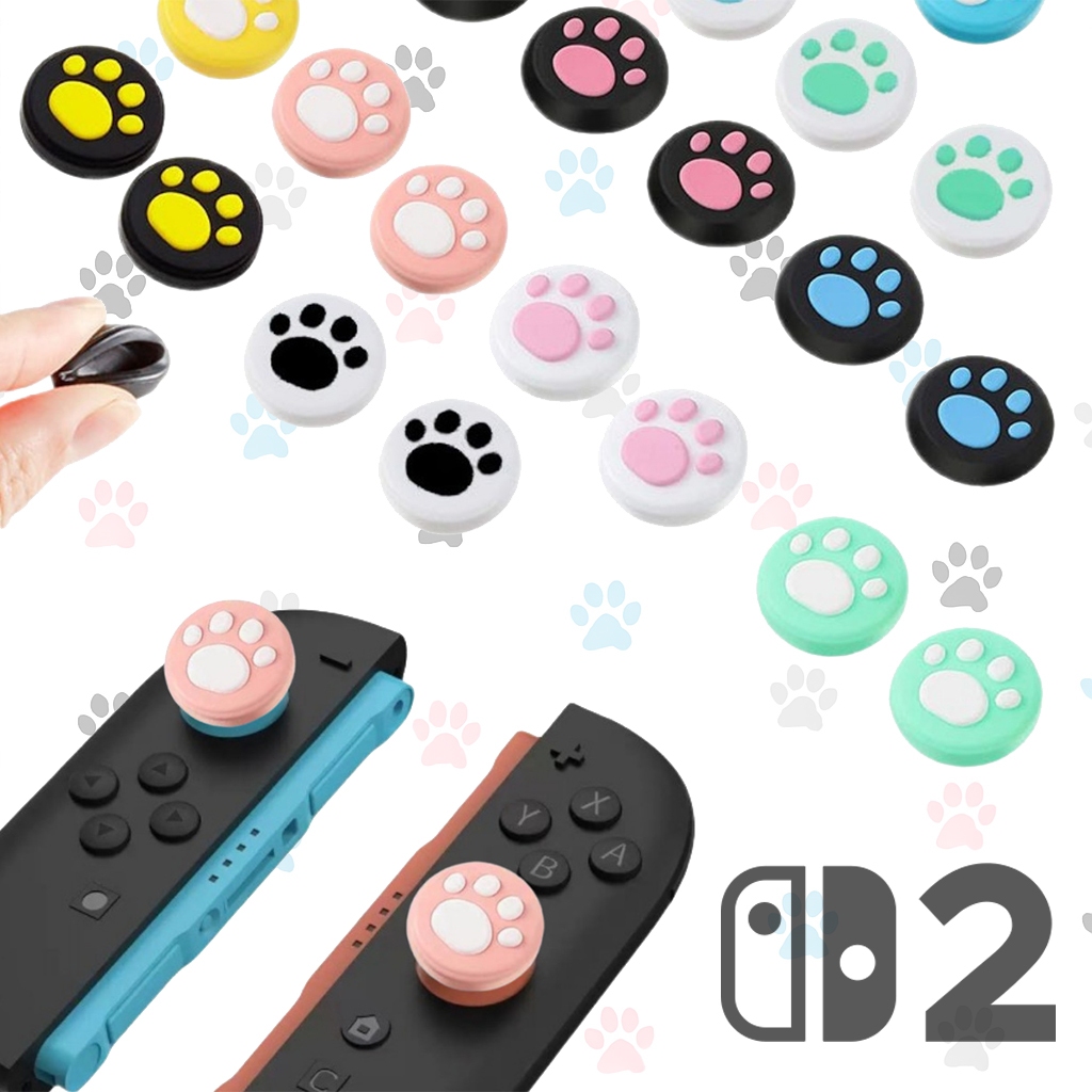 แมวน่ารัก Claw Design Thumb Grip Caps Thumb Grips Analog Stick ฝาครอบจอยสติ๊กหมวกซิลิโคนนุ่มสําหรับ Nintendo Switch 2 2025