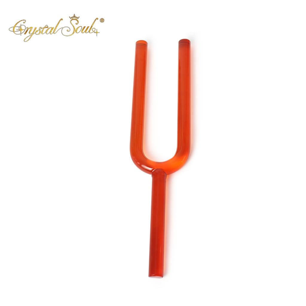 Crystal Soul Crystal Tuning Fork 432Hz Orange Crystal Singing Fork Customizable ใช้สำหรับโยคะการนั่ง