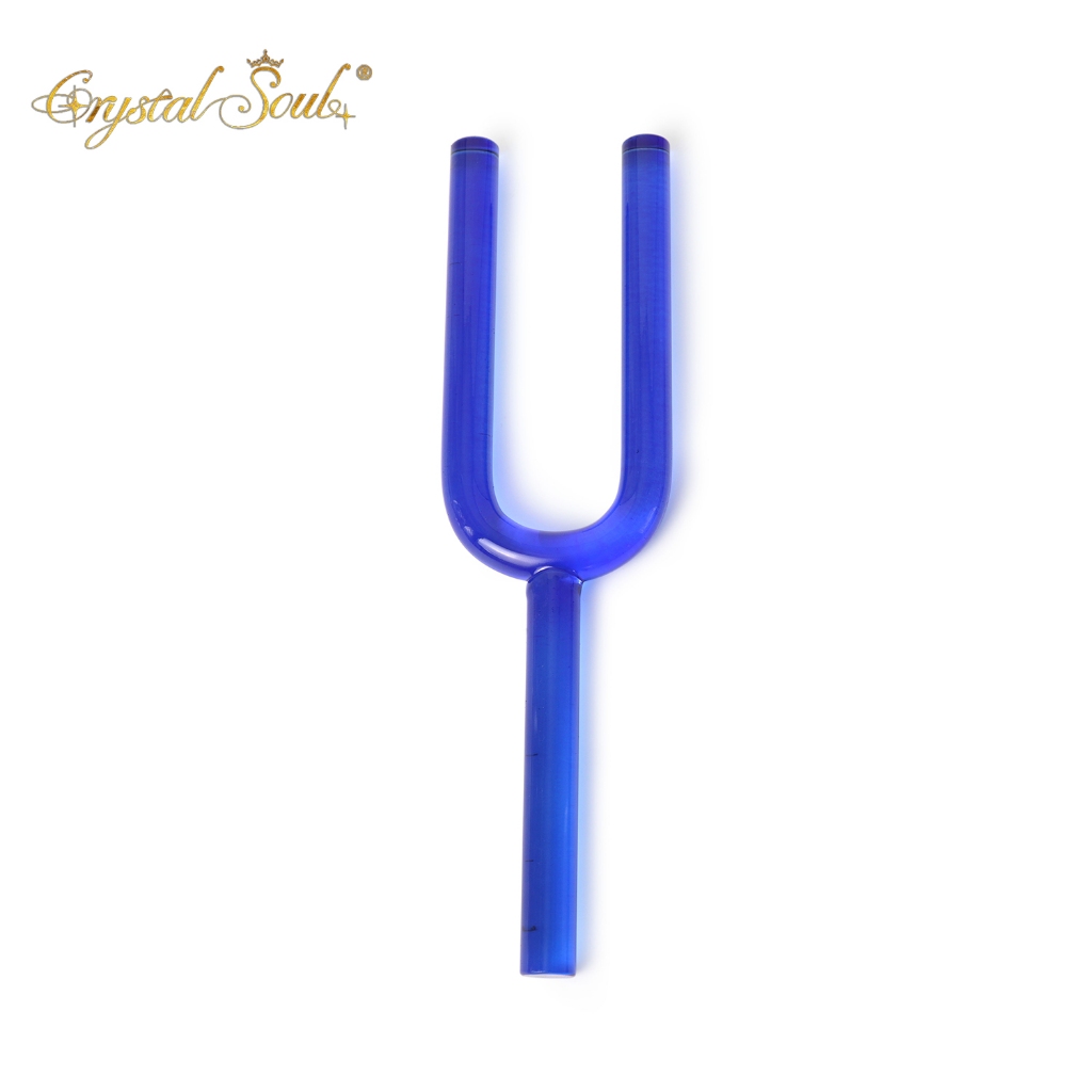 Crystal Soul Crystal Tuning Fork 432Hz Indigo Blue Crystal Singing Fork Customizable ใช้สำหรับโยคะกา
