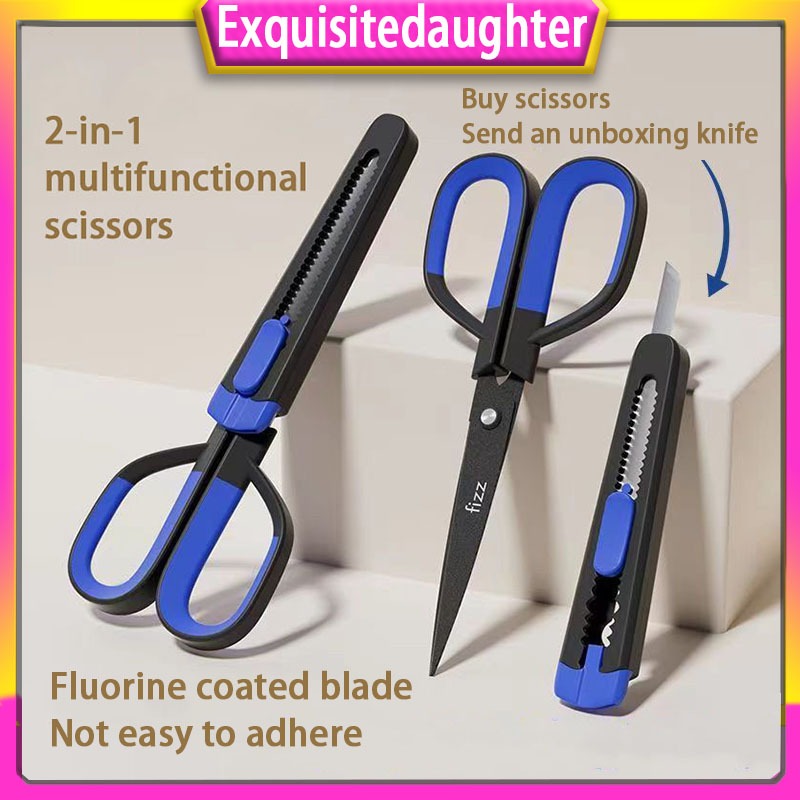 ใหม่ 2-in-1 Fizz กรรไกรเคลือบเทฟลอน กรรไกรป้องกันกาว