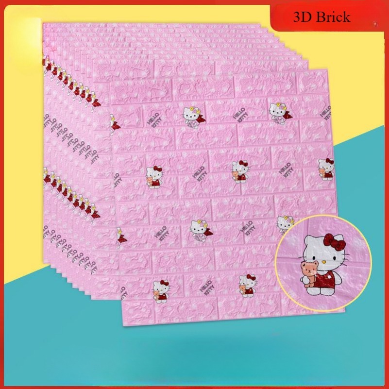 3D วอลเปเปอร์ติดผนัง วอลเปเปอร์ ติด ผนังห้องนอน สติกเกอร์วอลเปเปอร์โฟม ลายอิฐ 3D มีกาวในตัว กันน้ํา สําหรับติดตกแต่งผนังบ้าน