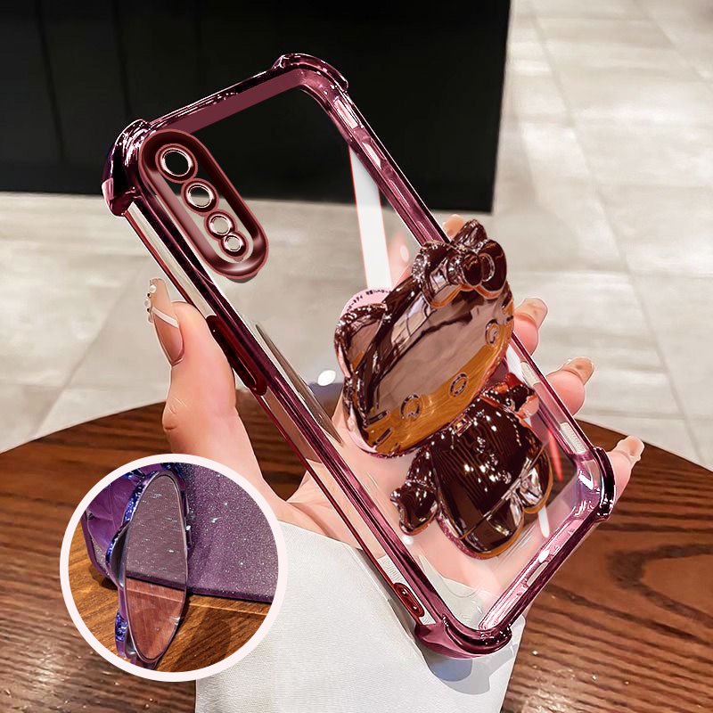 YBD Casing สําหรับ Vivo S1 1907 Vivo IQOO NEO Hollow Butterfly KT Mirror Bracket Slim Clear เคสโทรศัพท์