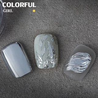 【พร้อมส่ง】ผงขัดเล็บสไตล์เมทัลสุดพรีเมียม | 6 สีเงากระจก | ใช้ตกแต่งเจลทาเล็บ | แถมแปรงขัด | 6 ขวด/ชุด 💅🏻แถมแปรงขัด