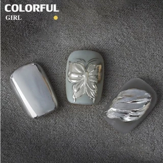 【พร้อมส่ง】ผงขัดเล็บสไตล์เมทัลสุดพรีเมียม | 6 สีเงากระจก | ใช้ตกแต่งเจลทาเล็บ | แถมแปรงขัด | 6 ขวด/ชุด 💅🏻แถมแปรงขัด