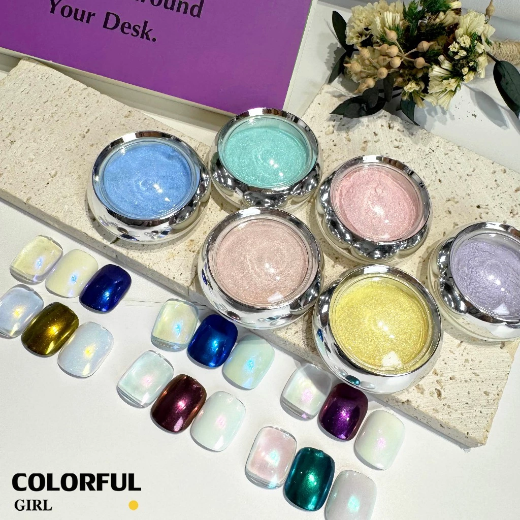 【พร้อมส่ง】6 สี Aurora ผงขัดออโรร่า 6 ตลับ ผงขัดเล็บ สีโฮโรแกรม สีแต่งเล็บ ผงมุก ผงกระจก นีออน 6 ขวด/ชุด 💅🏻แถมแปรงขัด