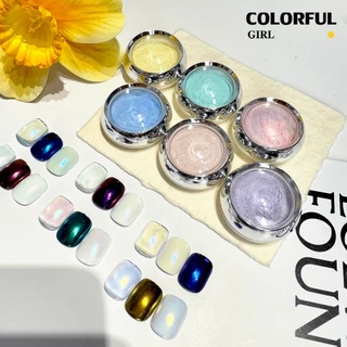 【พร้อมส่ง】6 สี Aurora ผงขัดออโรร่า 6 ตลับ ผงขัดเล็บ สีโฮโรแกรม สีแต่งเล็บ ผงมุก ผงกระจก นีออน 6 ขวด/ชุด 💅🏻แถมแปรงขัด