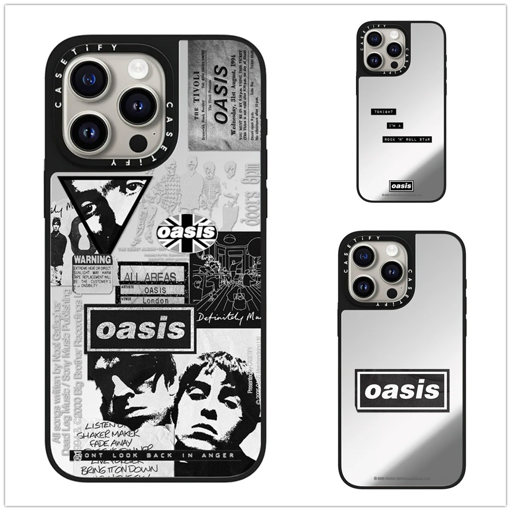 สําหรับiPhone 17 16 15 Pro Max Oasis Band Rock StarสําหรับiPhone 13 14 Pro Max Hard PCปกหลังกรณีiPhone 11 12 กระจกกันกระแทกกรณี