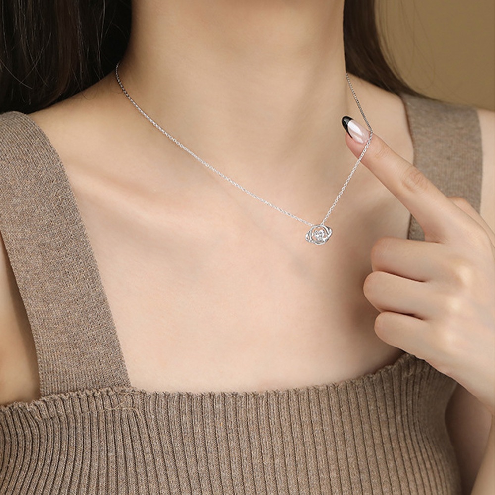 ArgentFlow สร้อยคอเงินบริสุทธิ์ S999 ออกแบบตัวเรือนหัวใจและดาวสี่เหลี่ยม มีความหรูหรา เครื่องประดับส