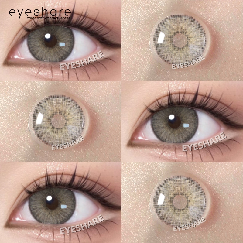 Eyeshare คอนแทคเลนส์รายปีใช้ 14.5 mm ESTONIA สีเทา 2PCS\PAIR คอนแทคเลนส์สีพร้อมเคสเลนส์ฟรี