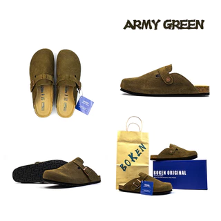 BOKEN Cork Clogs รองเท้าแตะกันลื่น Mules รองเท้าแตะกลางแจ้งในร่มนุ่มสําหรับผู้ชายและผู้หญิง