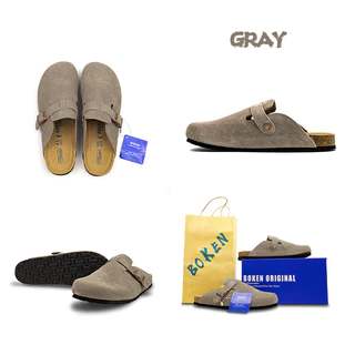 BOKEN Cork Clogs รองเท้าแตะกันลื่น Mules รองเท้าแตะกลางแจ้งในร่มนุ่มสําหรับผู้ชายและผู้หญิง